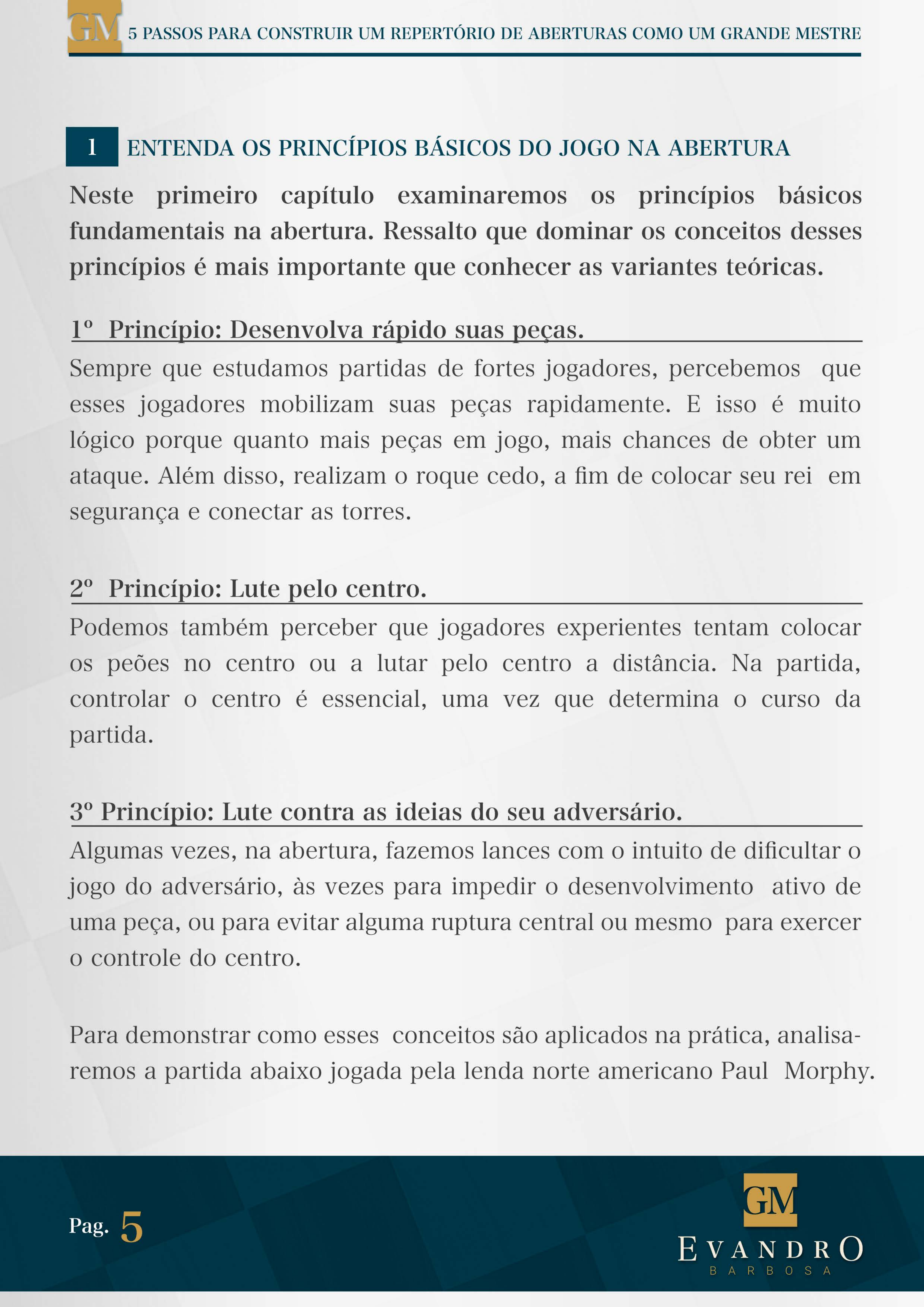 Curso de Aberturas: Repertório com 1.d4 - Volume 1 (GM Evandro Barbosa)