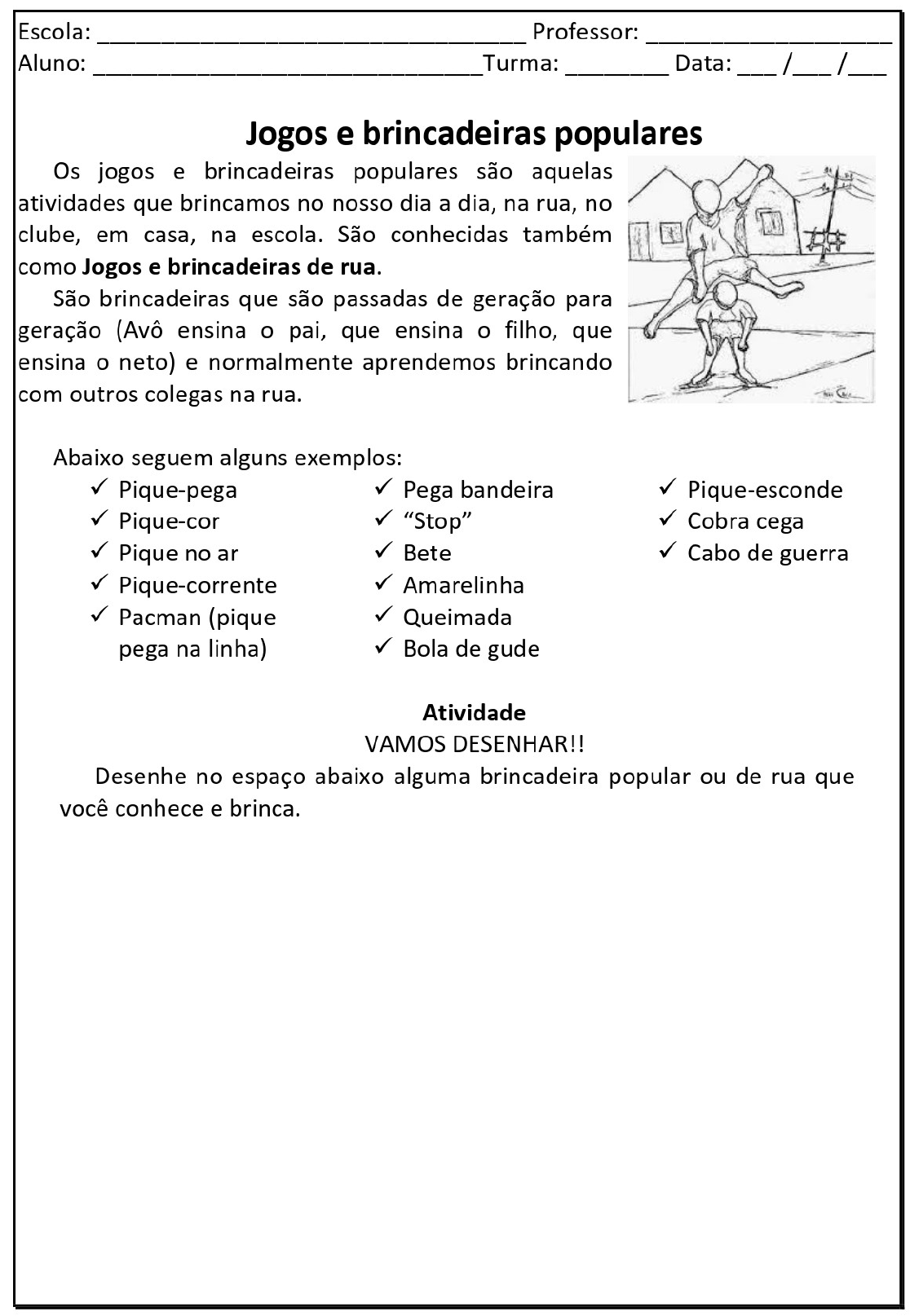 ATIVIDADES DE EDUCAÇÃO FISICA - Estágios Vivenciais