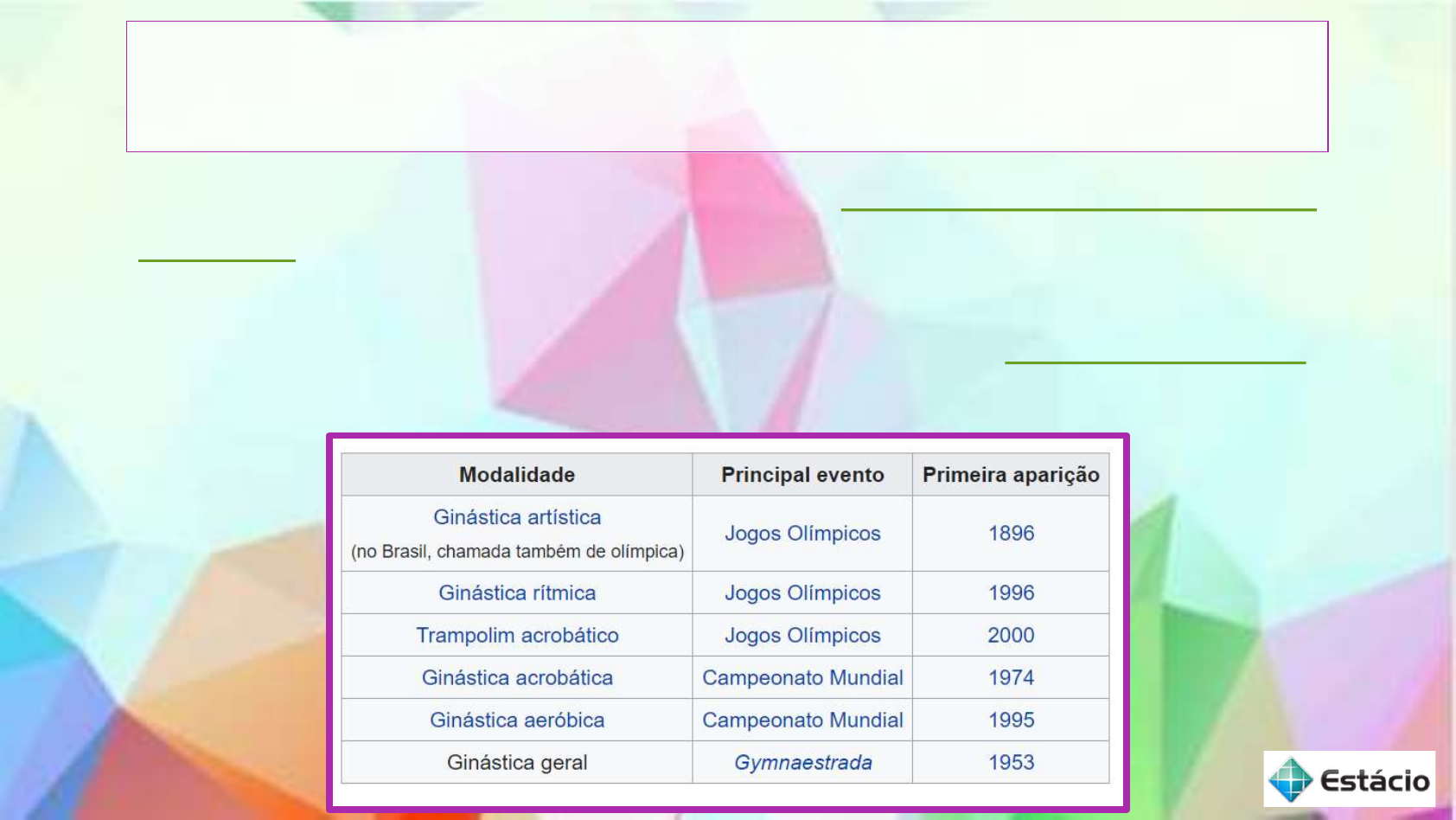 EGAM - Ginástica Rítmica e GPT