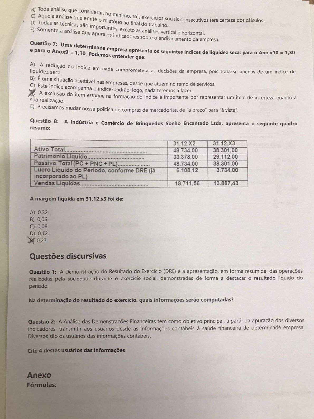 Tirei 10 Exame Analise Das DemonstraÇÕes Financeiras Unip 2022 Administração 7463