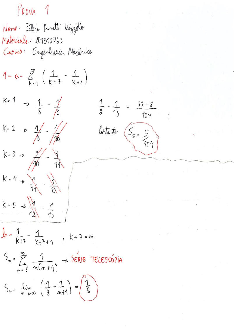 Prova 1 Cal B - Cálculo II