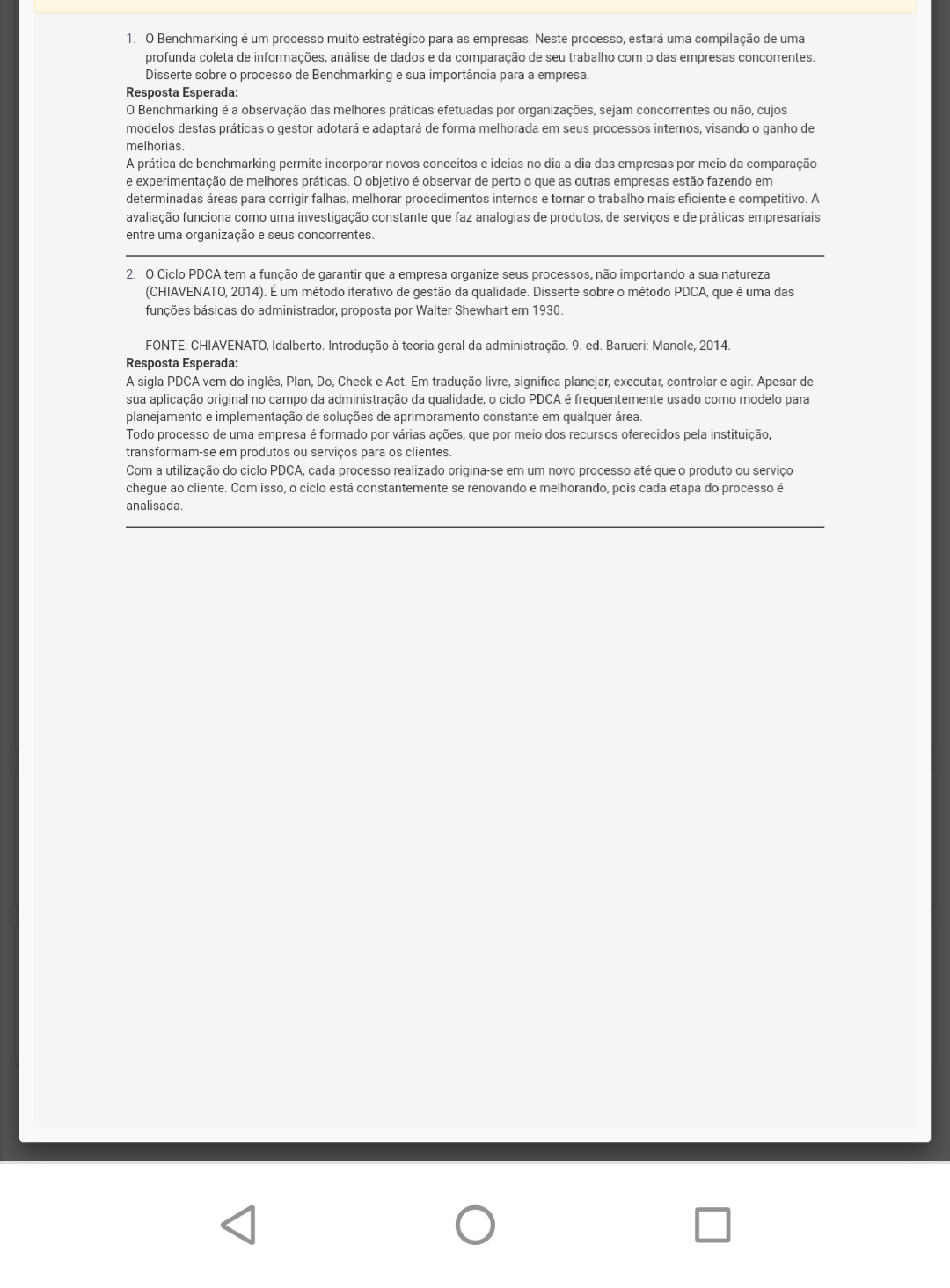 Prova Discursiva Fundamentos E Teoria Organizacional Uniasselvi