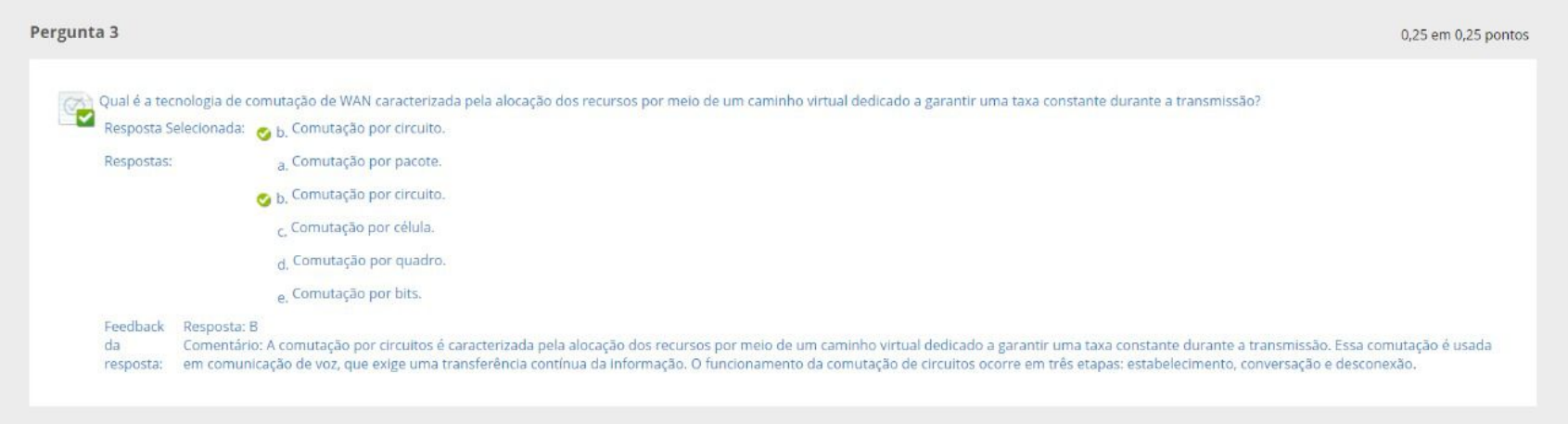 Questionário Aula I - Fundamentos De Rede De Dados E Comunicação ...