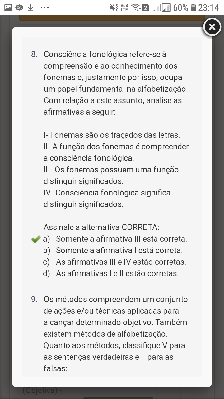 Prova Da Uniasselvi - Fundamentos E Metodologia Da Alfabetização E ...