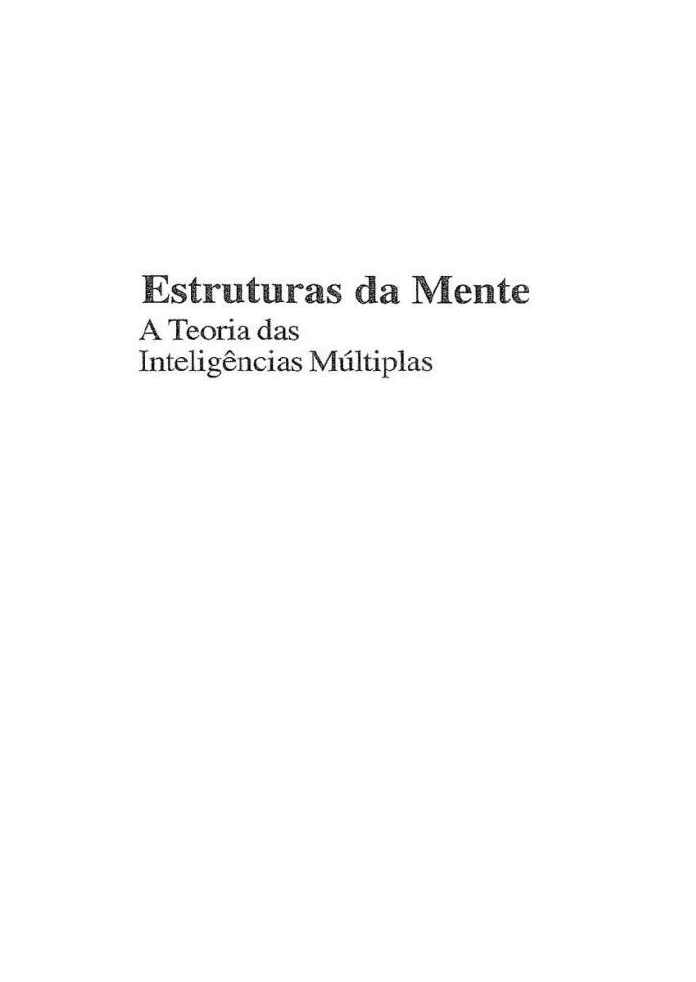 Estruturas Da Mente A Teoria Das Inteligências Múltiplas Português 9340