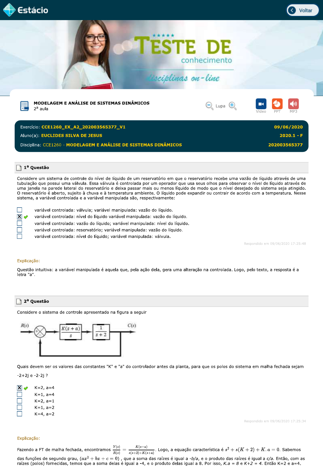 Teste - Modelagem (2) - Modelagem E Análise De Sistemas Dinâmicos