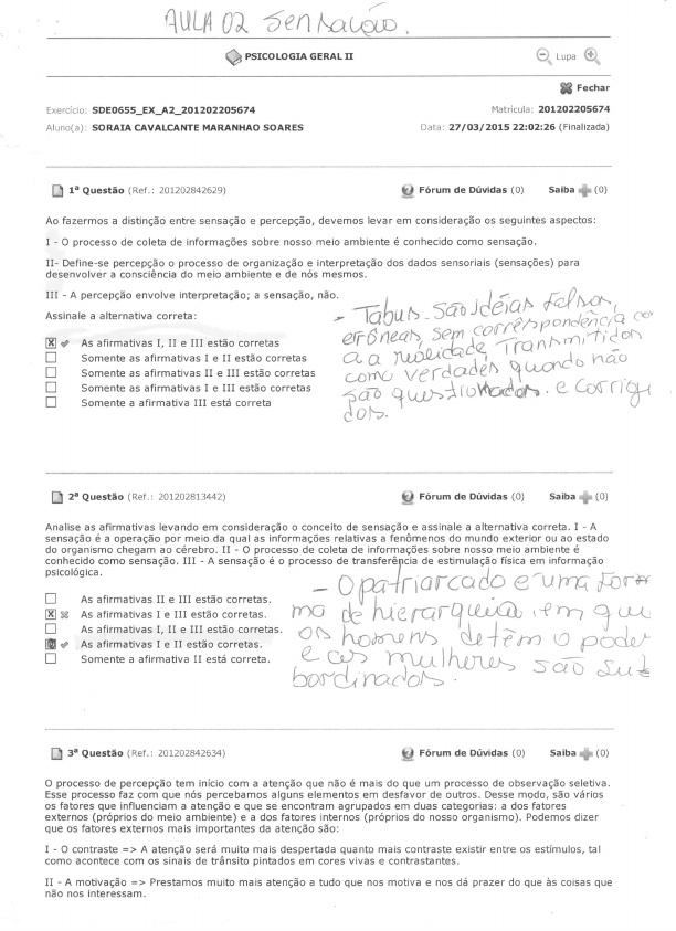 PSICOLOGIA GERAL II0001 - Psicologia Geral II