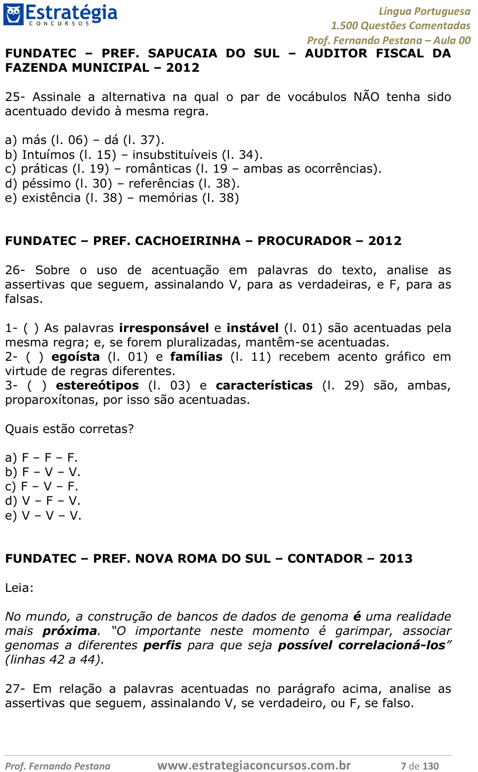 Gabarito Exercícios Prof.ª Camila - Português - Incompanyweb.com.br