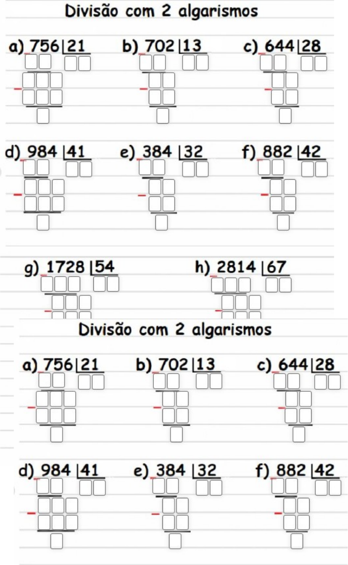 divisão por 2 algarismos passo a passo