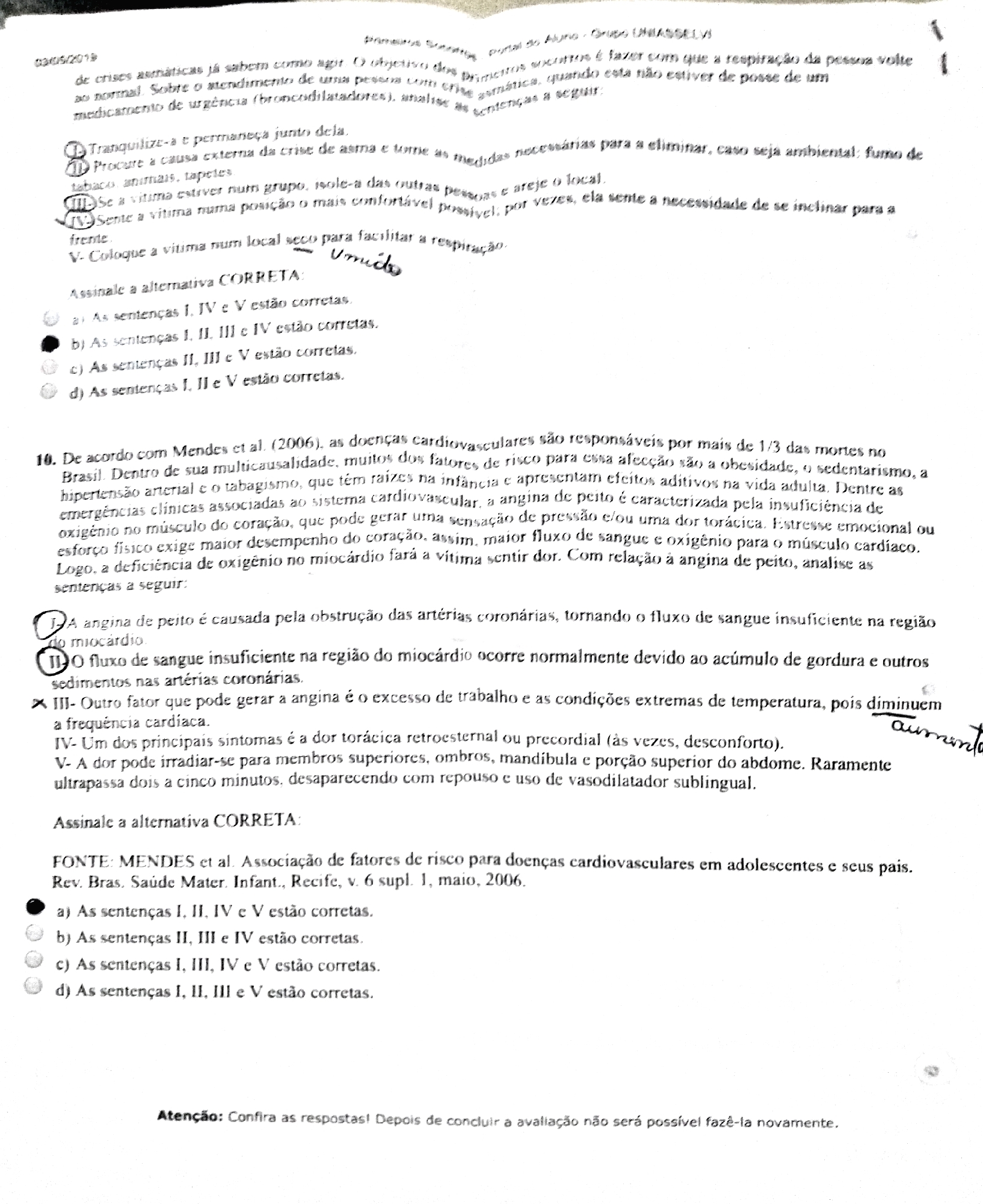 Prova(4) Primeiro Socorros - Primeiros Socorros