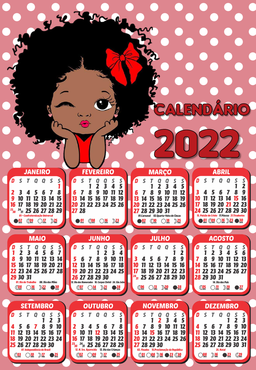 imagem planner 2022 boneca negra - Educação Infantil