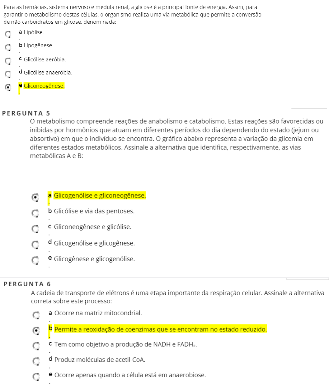 Quimica Metabolica Questionario I Bioqu Mica Metab Lica