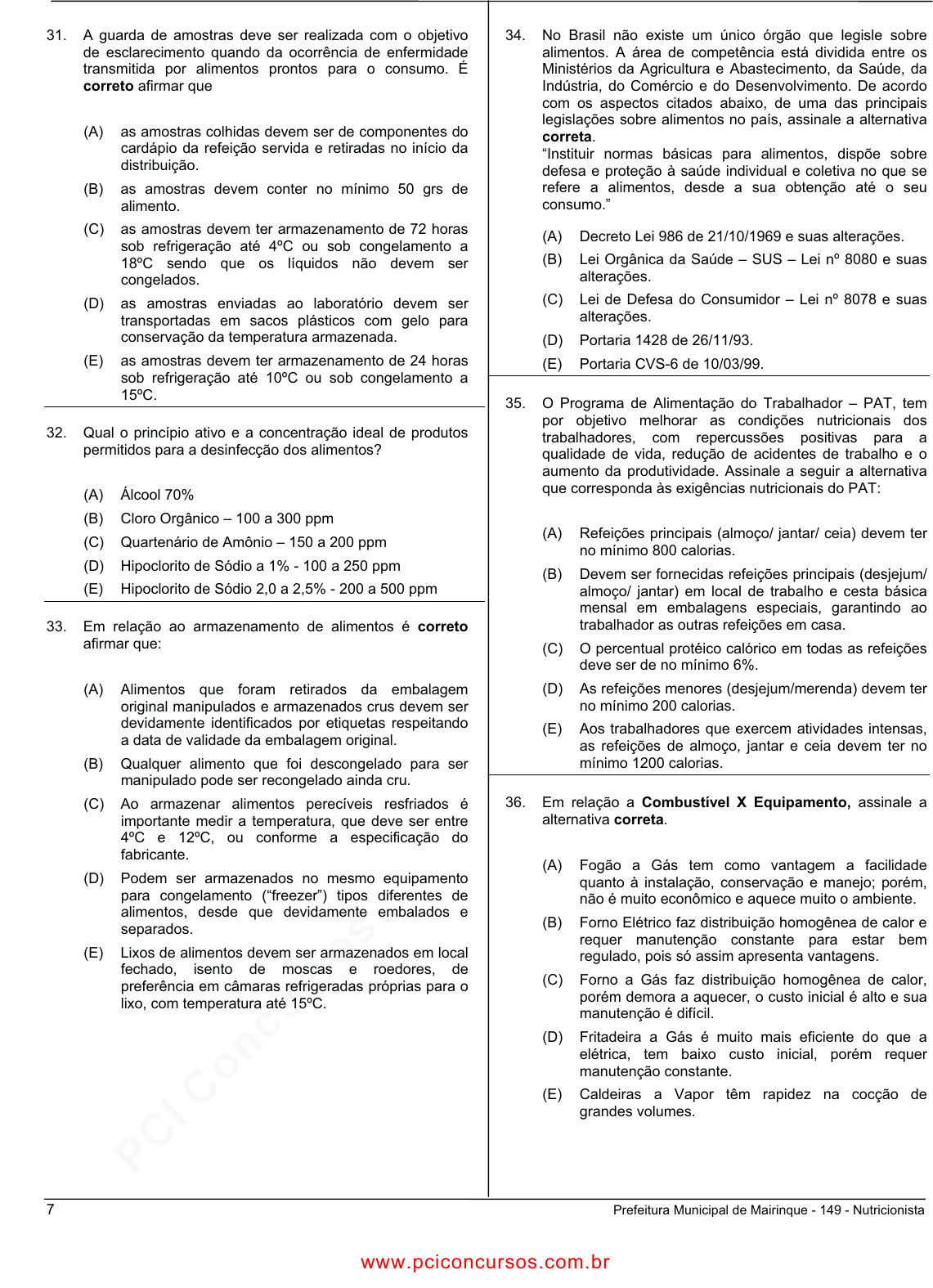 Prova Pref. MairinqueSP - CETRO - 2006 - para Nutricionista.pdf - Provas de  Concursos Públicos