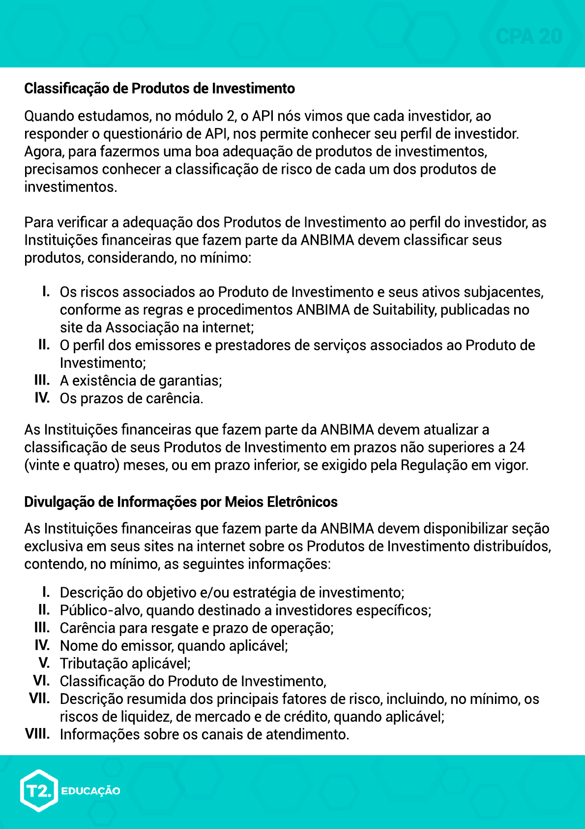 ANBIMA - Código anbima, Melhores práticas, Políticas de investimentos,  Distribuição de produtos. 