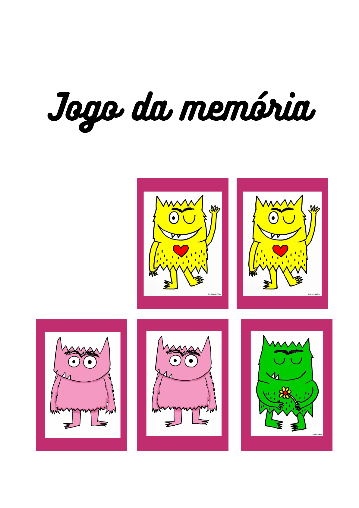 PDF) Jogo da Memória dos Monstros