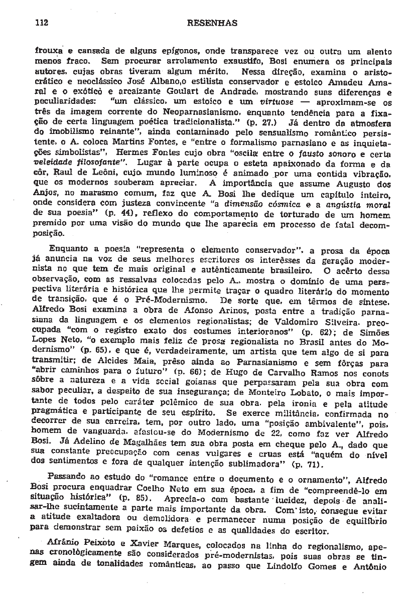 Alfredo Bosi o Pré Modernismo - Literatura Brasileira IV - P