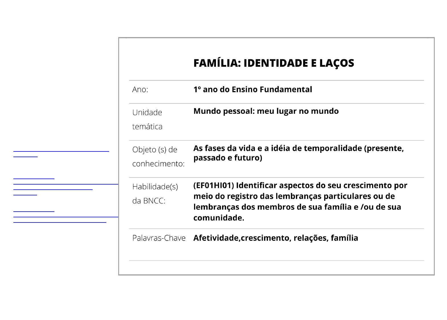 Plano de aula - 1º ano - FAMÍLIA: MINHA ORIGEM