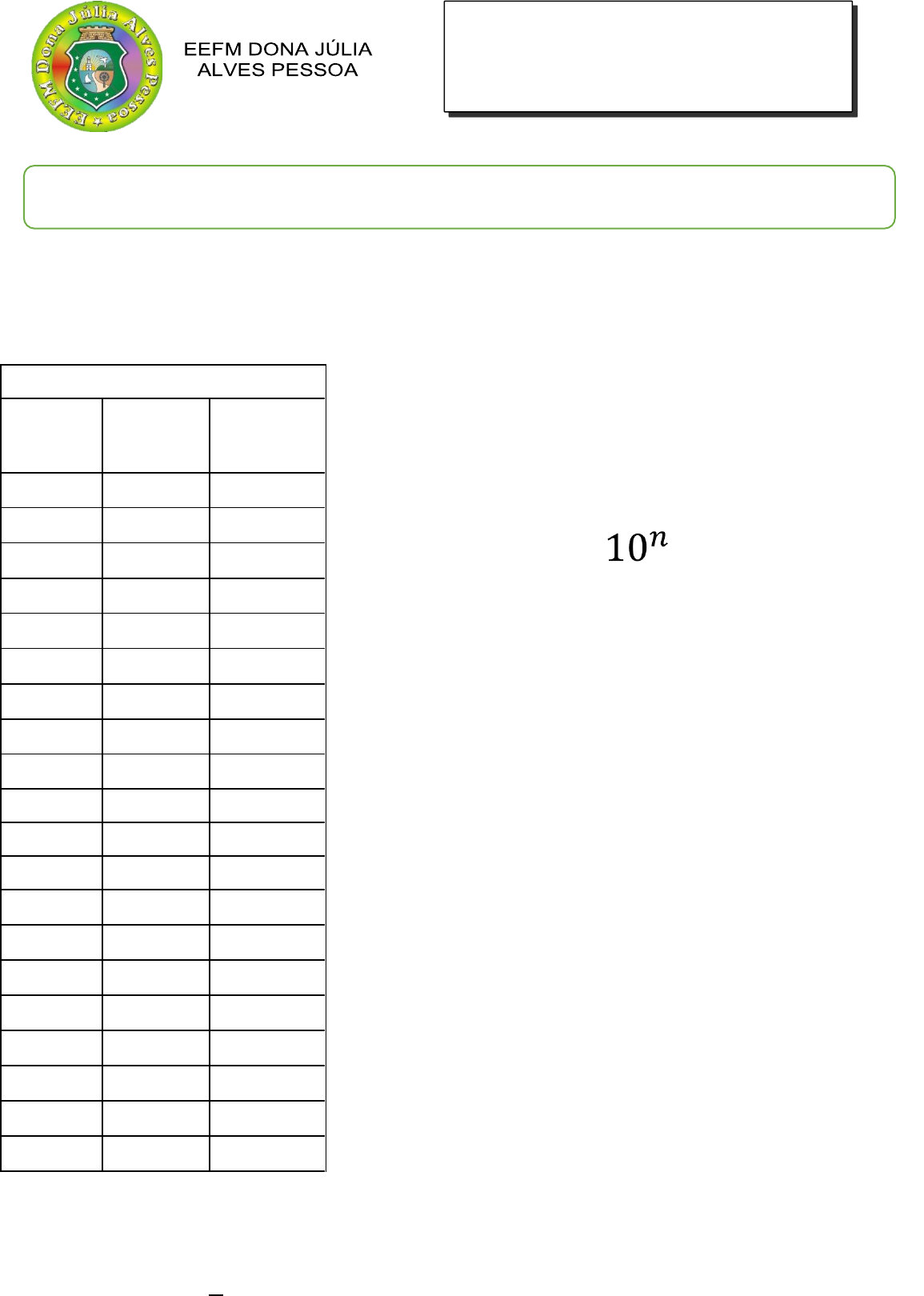 Operações em Notação Científica worksheet