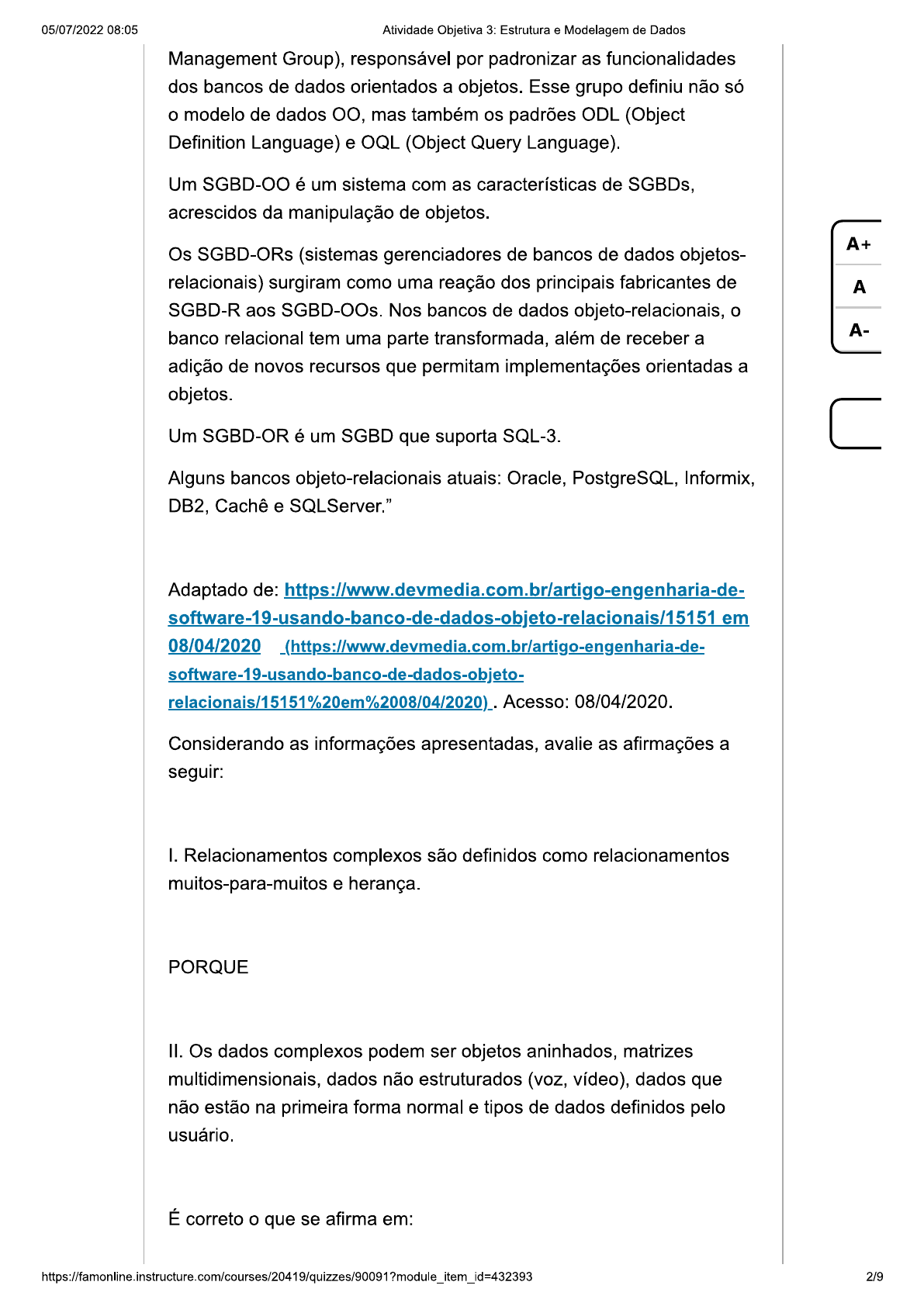 Atividade Objetiva 3 - Estrutura E Modelagem De Dados - Modelagem De Dados