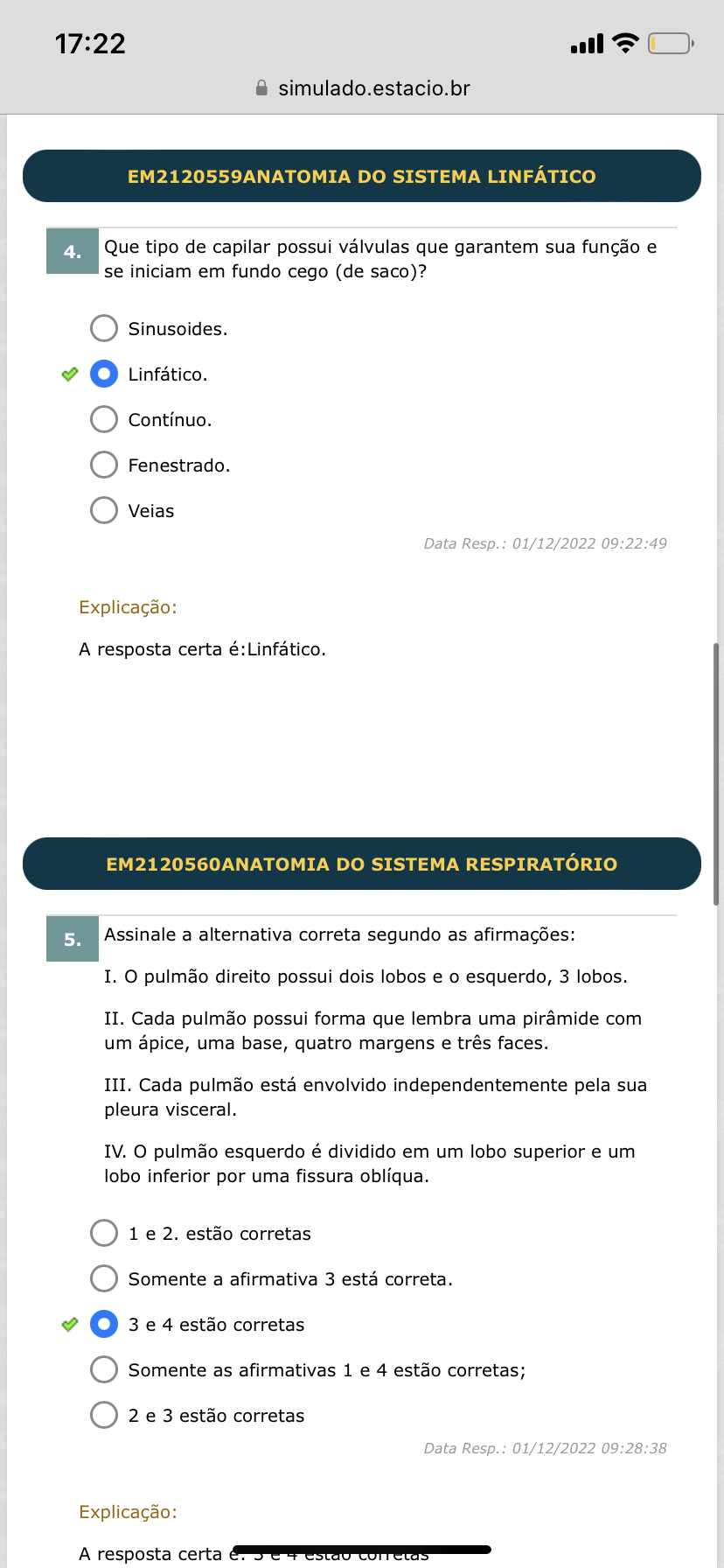 Simulados Anatomia Dos Sistemas Org Nicos