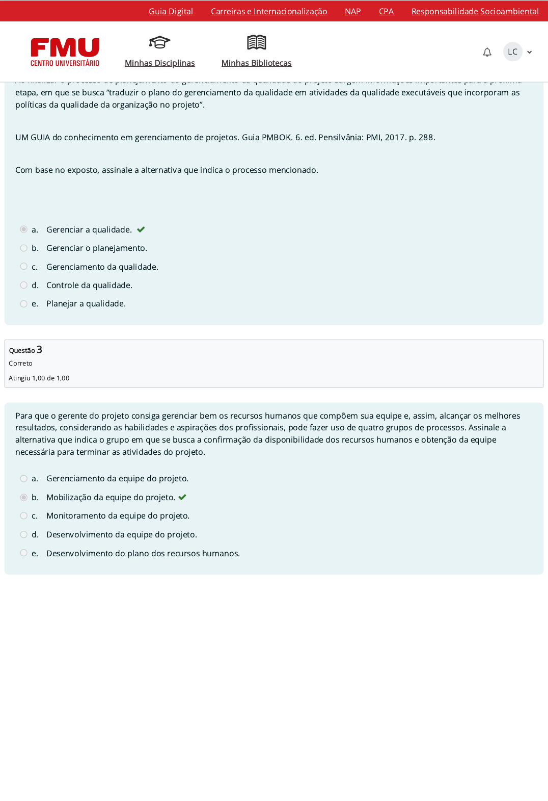 Atividade DE Estudo 01 - gestão de projetos - Iniciado em quinta, 16 nov  2023, 16: Estado Finalizada - Studocu