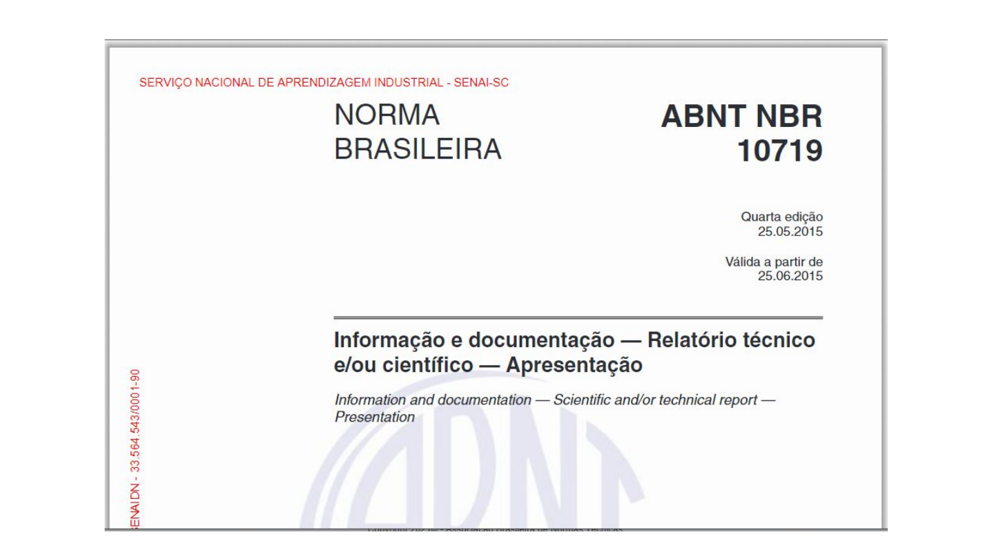 Abnt Relatório Técnico Técnico Em Mecânica Industrial 0765