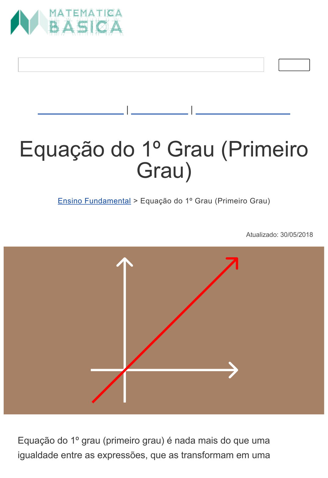 Equação do promeiro grau - Recursos de ensino