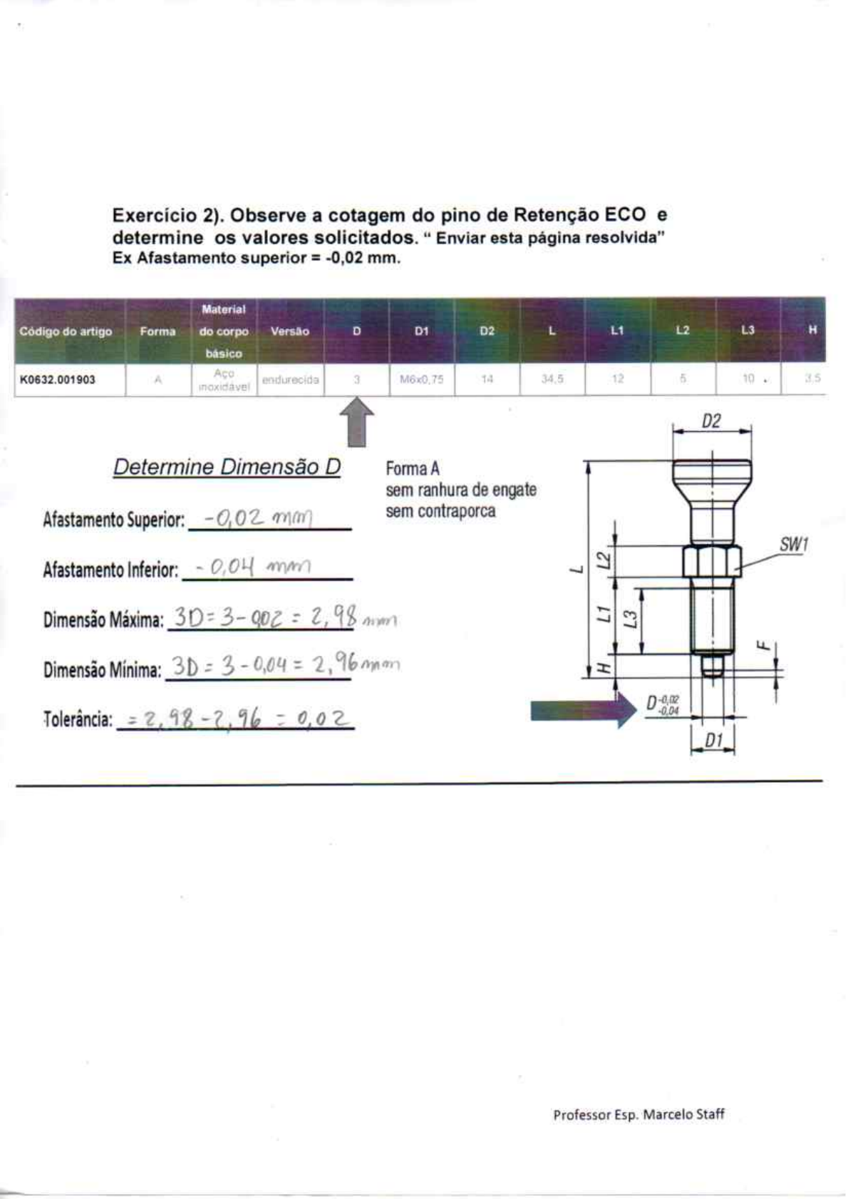 Atividade Pátrica (Desenho Tecnico) - Desenho Técnico I