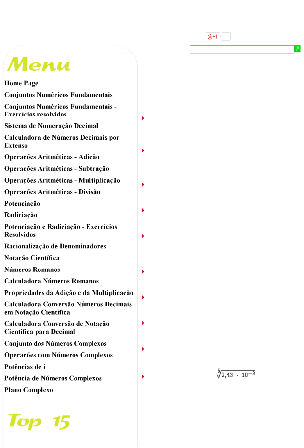 Exercícios Resolvidos: Notação cientifica - Pré - Cálculo