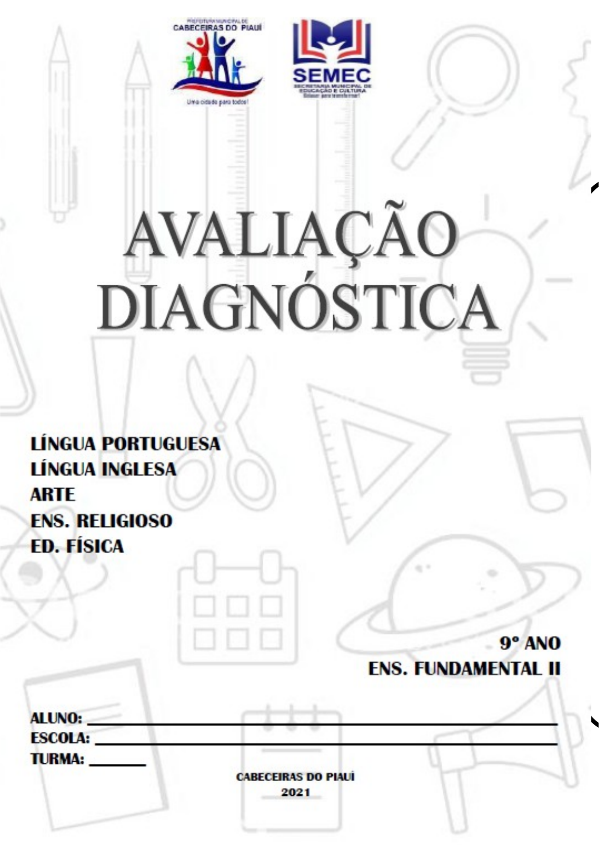 Avaliação Diagnóstica de Matemática 4 Ano, PDF, Lazer