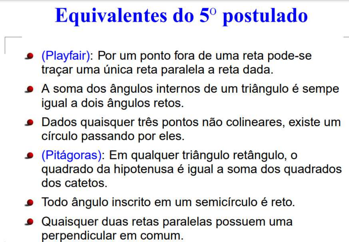 Equivalentes 5° Postulado De Euclides Geometria 0323