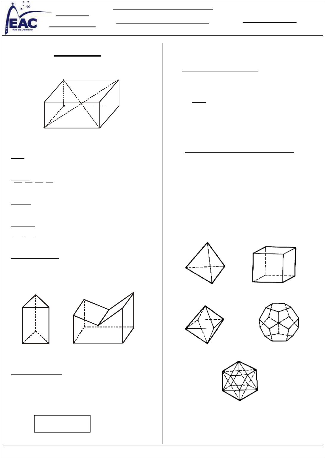 Grátis: Geometria espacial - Material Claro e Objetivo em