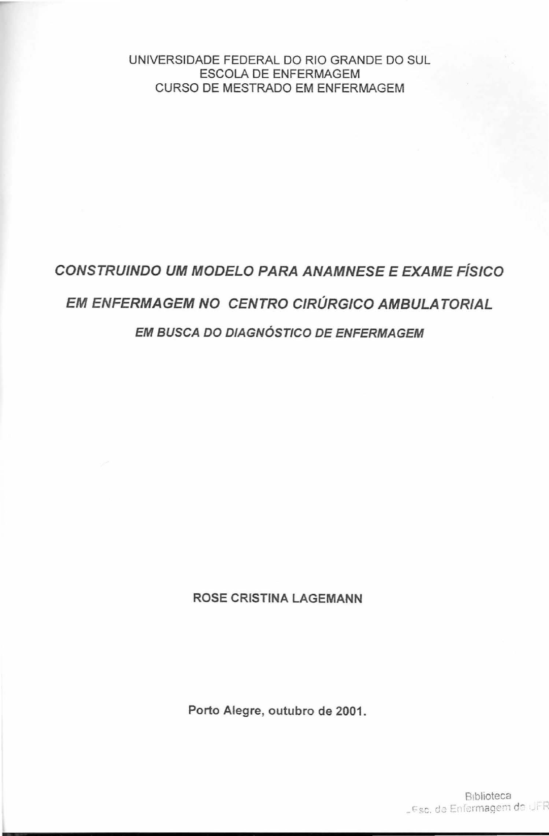 PDF) Ficha de anamnese nas consultas médica e de enfermagem na