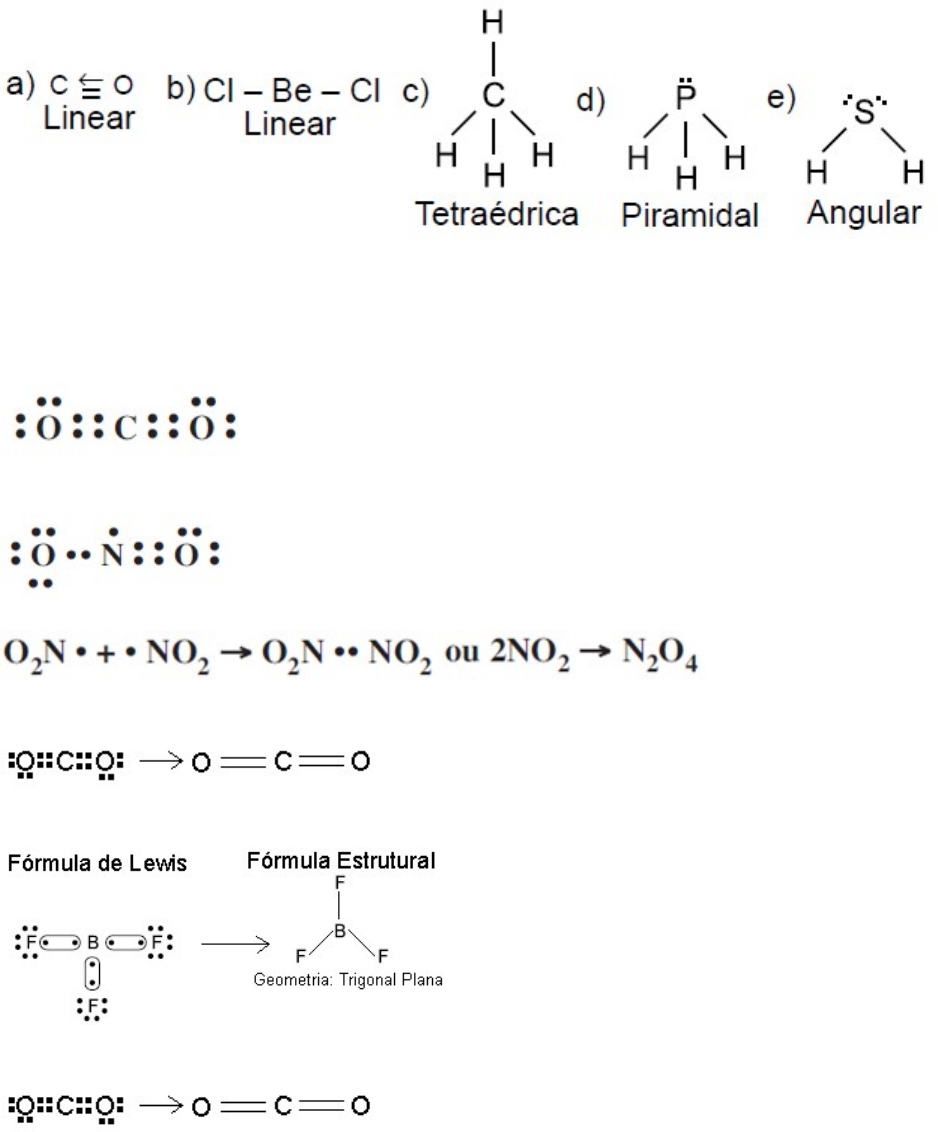 Grátis: Geometria Molecular e Ligações - Questões Resolvidas com Gabarito  em PDF, image size:938x1132