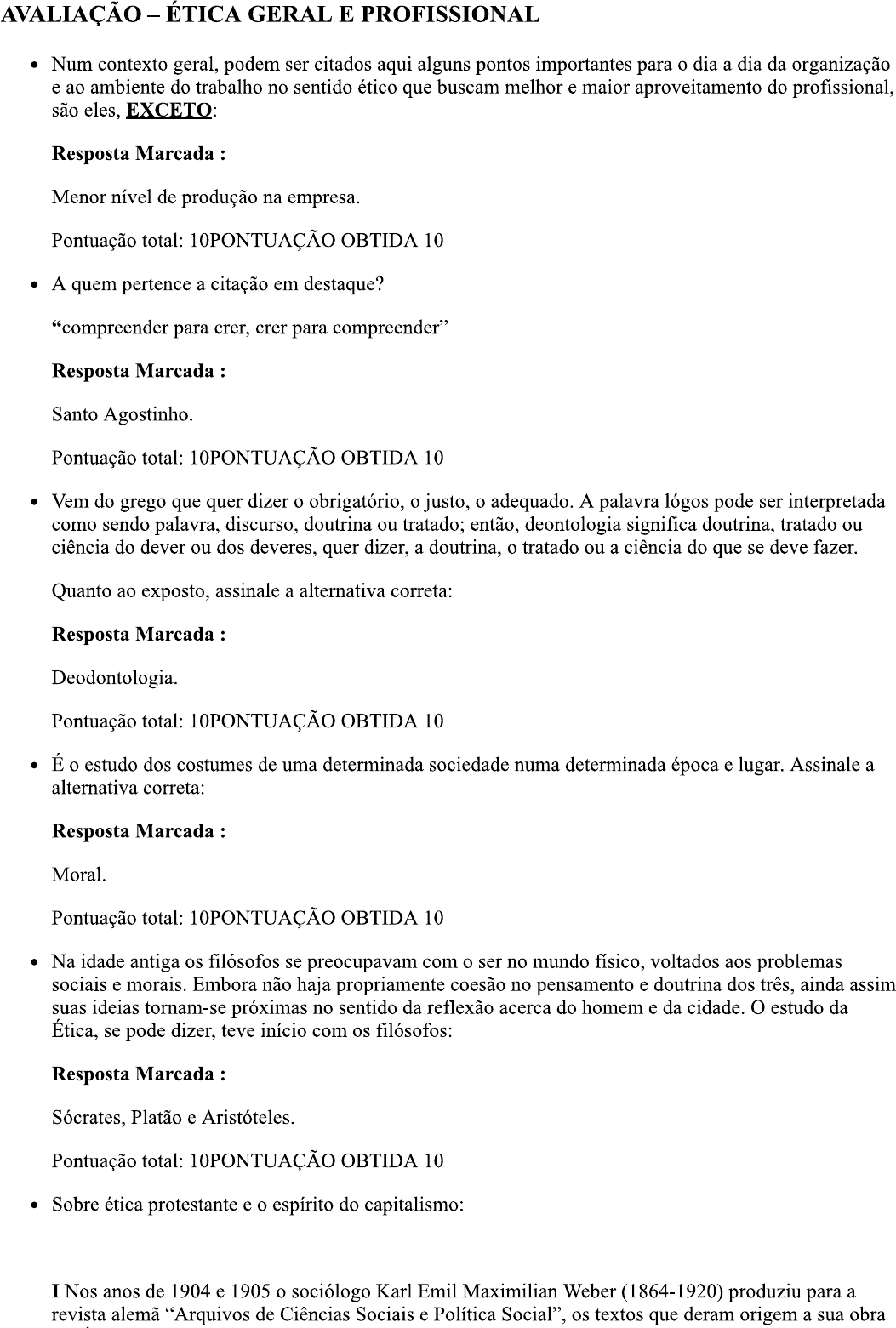 Avaliação Etica Geral E Profissional Ética Profissional 1113