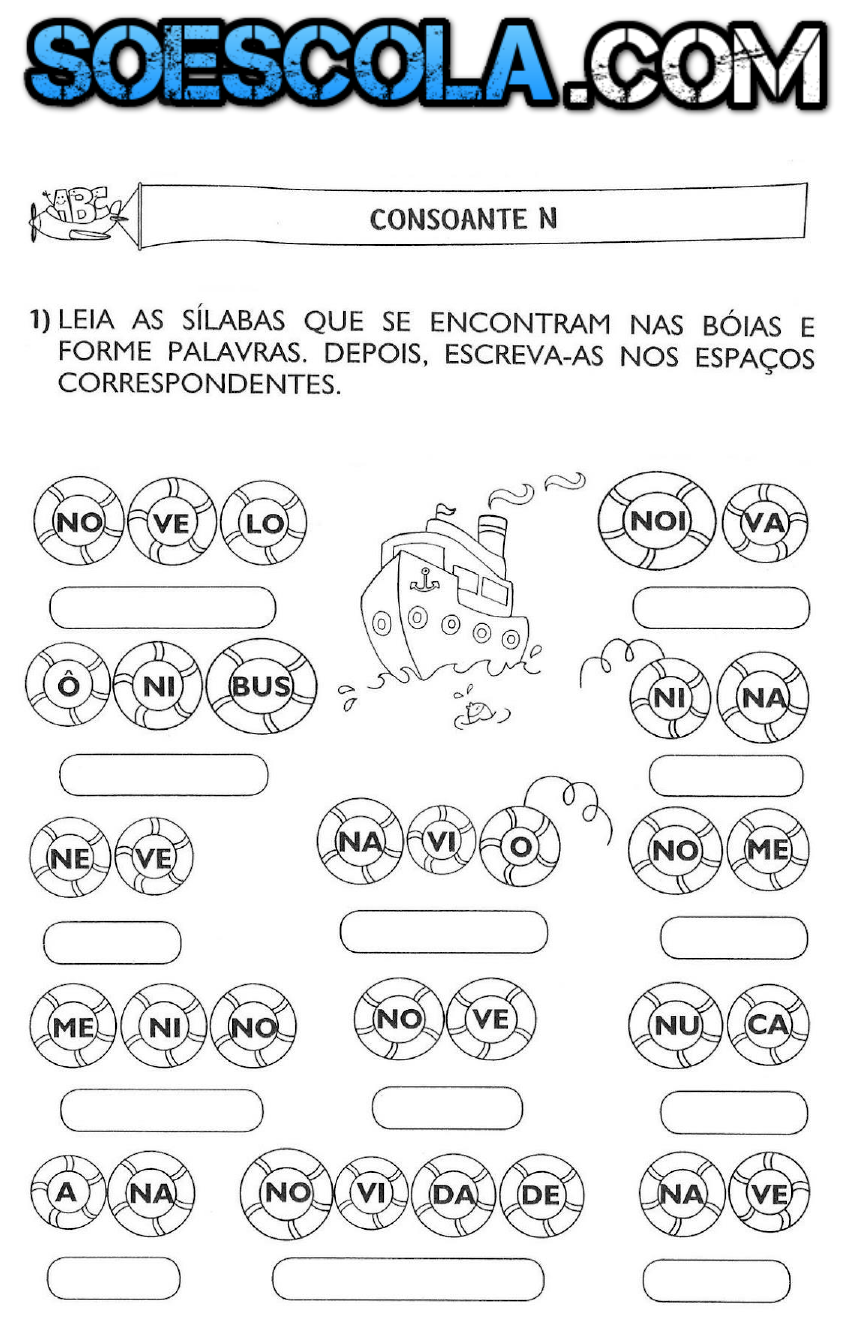 FREE! - Atividade para Completar Palavras com Sílabas