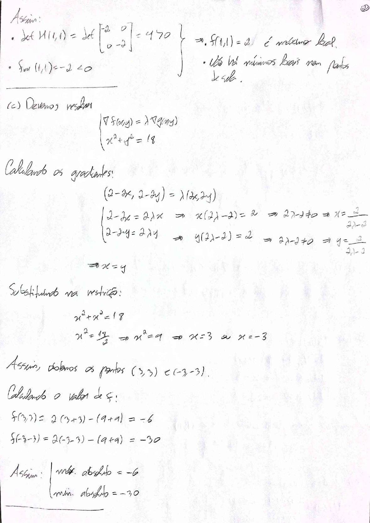 Gabarito Vr P2 Calculo 2b 2018 2 Pedro Roberto Turma G Cálculo Ii