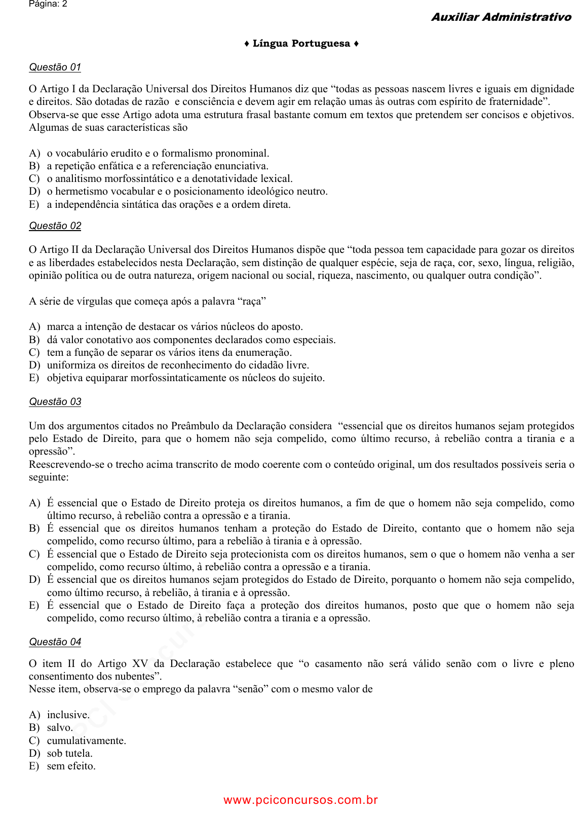 Prova FIOTEC - FUNRIO - 2010 - para Auxiliar Administrativo.pdf - Provas de  Concursos Públicos