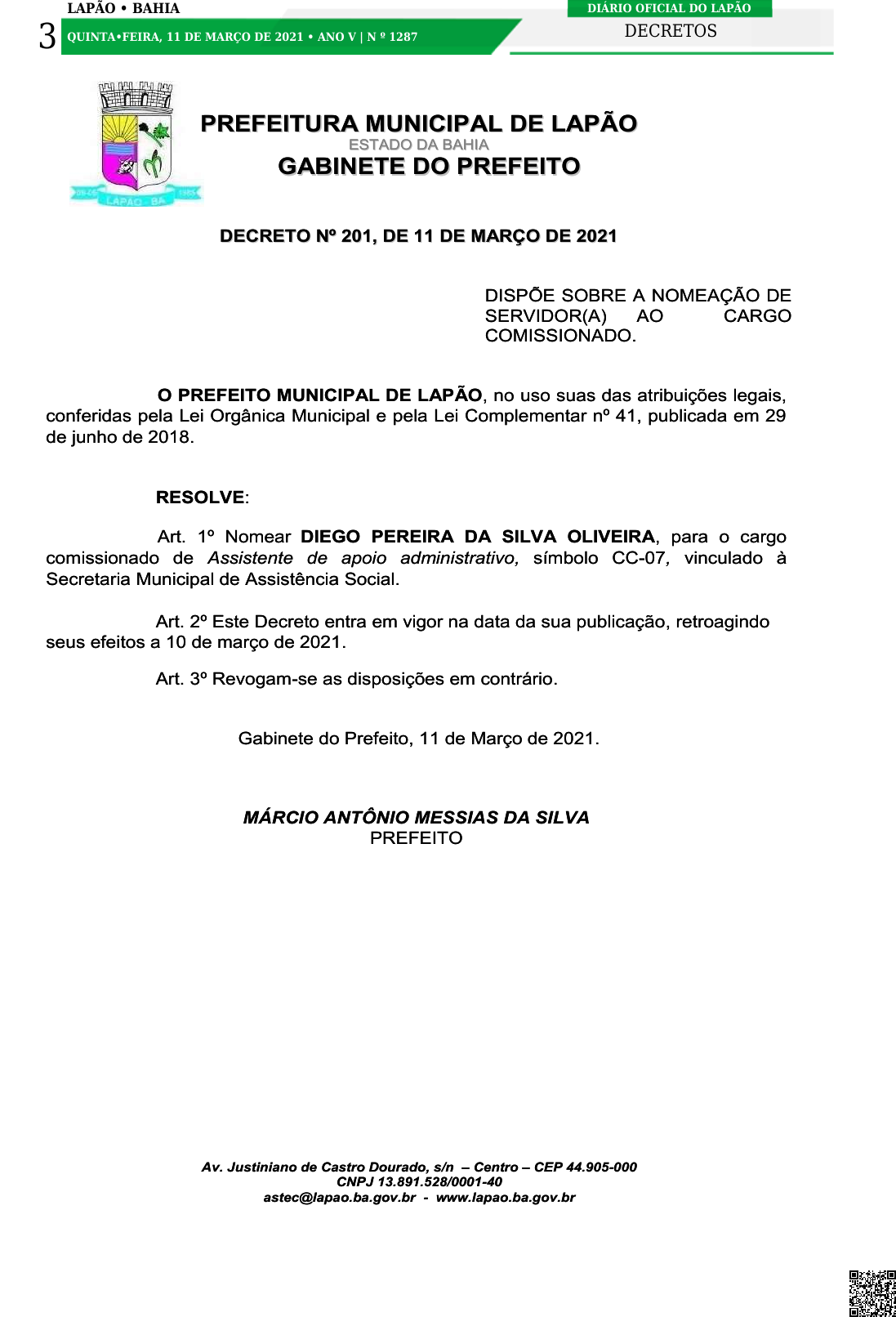 LAPÃO INICIOU NESTA SEGUNDA-FEIRA(1º), A VACINAÇÃO EM IDOSOS ACIMA DE 90  ANOS - Notícias - Prefeitura Municipal de Lapão - Site Oficial