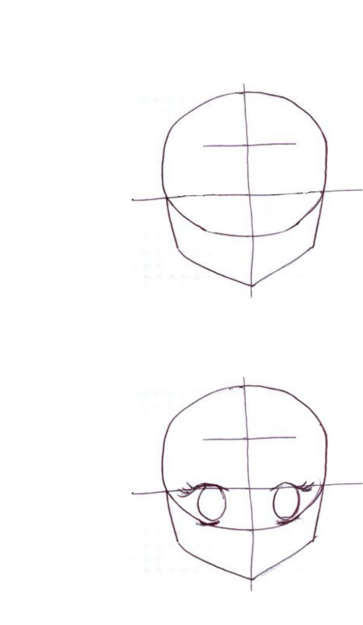 Como desenhar rosto feminino estilo mangá - Estrutura básica 