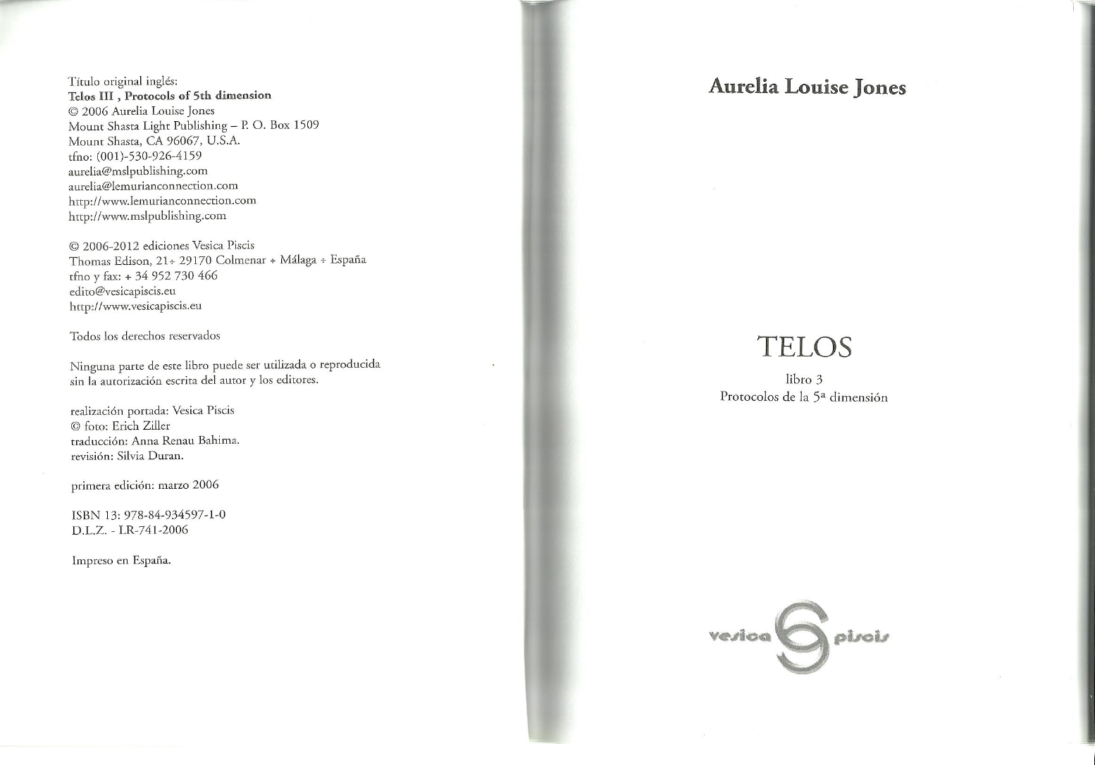 Telos III Aurelia Jones Esoterismo