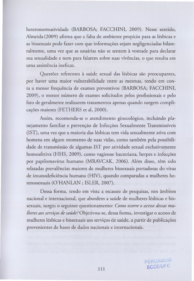 Acesso de Mulheres Lésbicas à Saúde - Bibliografia Lgbt