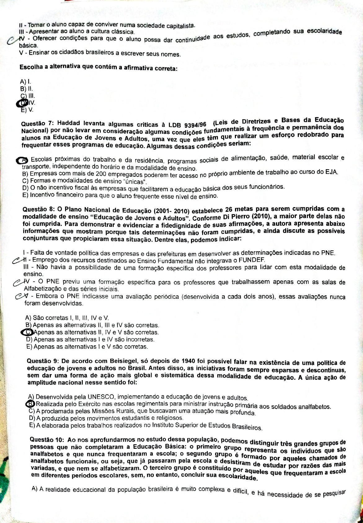 Prova Eja Com Gabarito - NAZAEDU