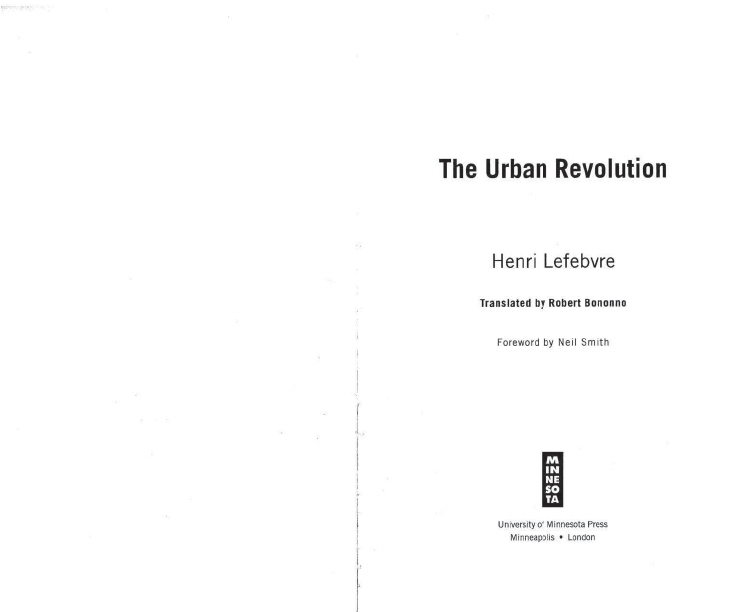 Henri Lefebvre The Urban Revolution Filosofia