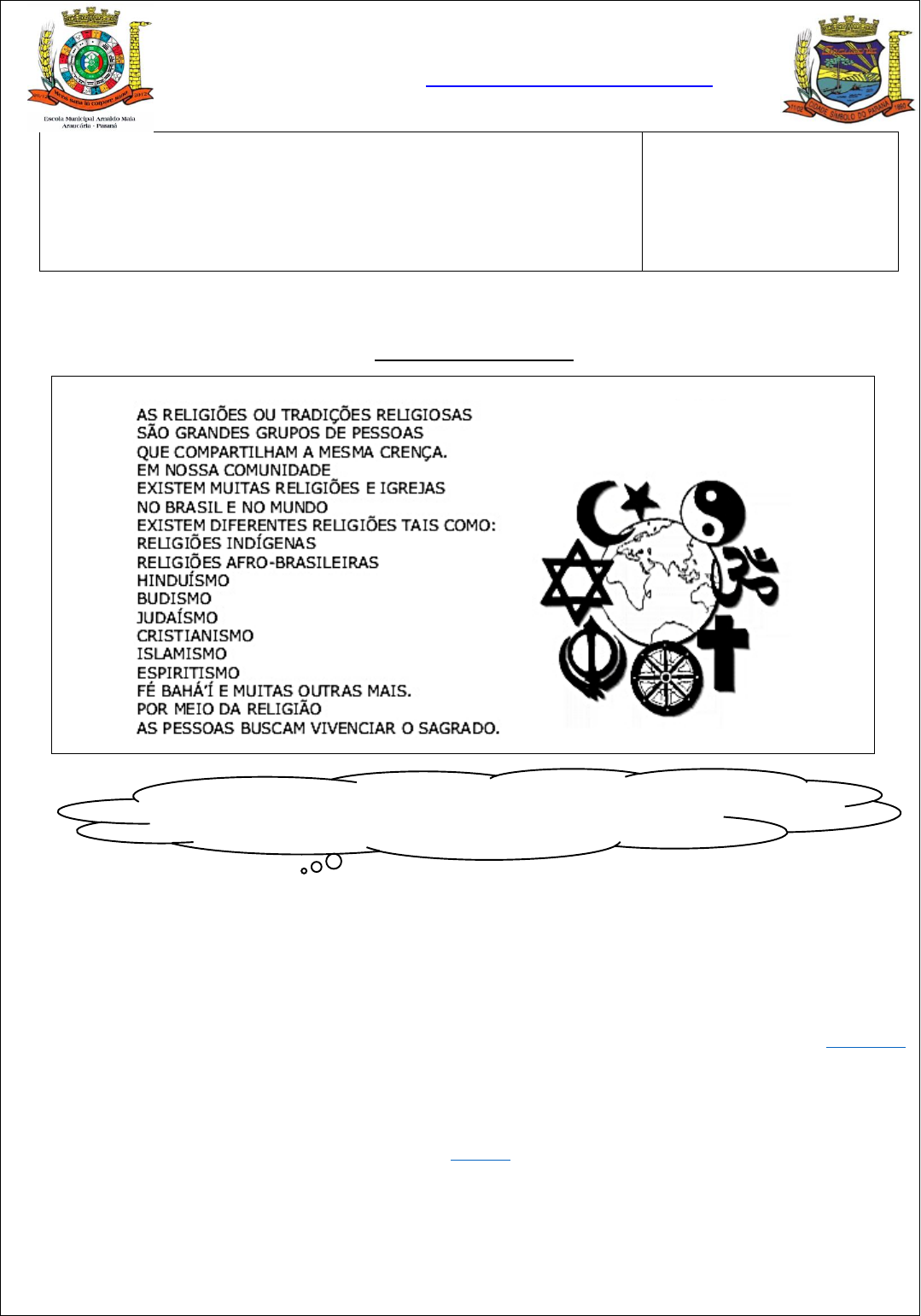 ENSINO RELIGIOSO COMUNIDADE - Pedagogia