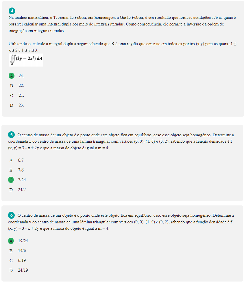 Prova 1 Calculo Diferencia E Integral Iii Uniasselvi Cálculo Iii