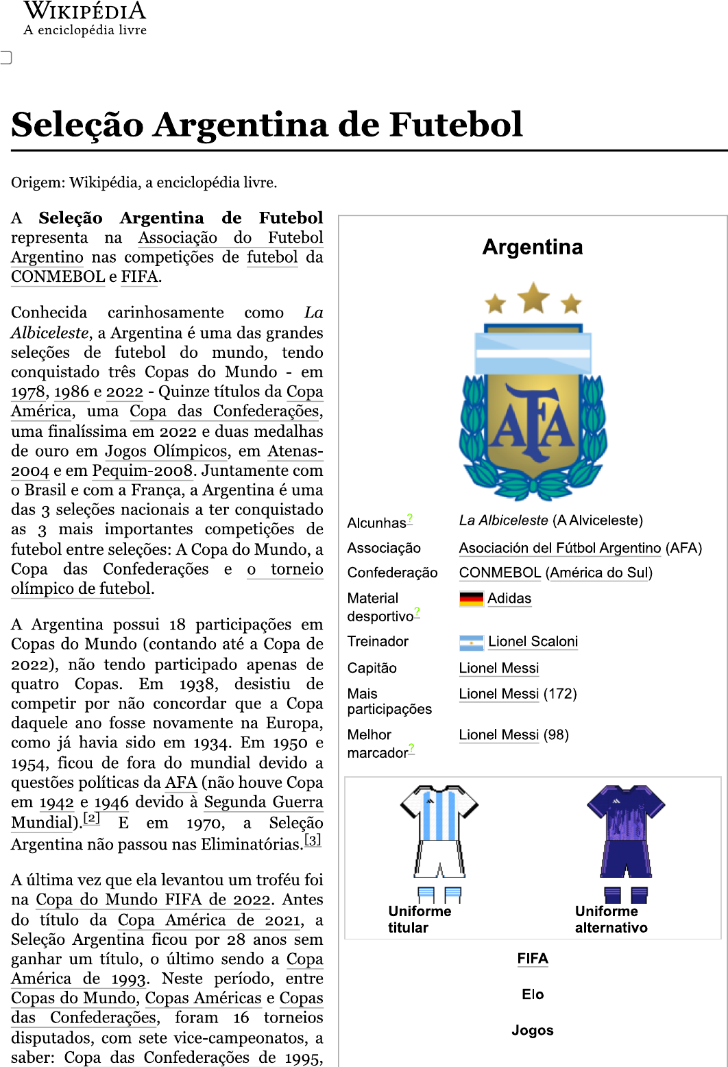 Argentina-Brasil em futebol – Wikipédia, a enciclopédia livre