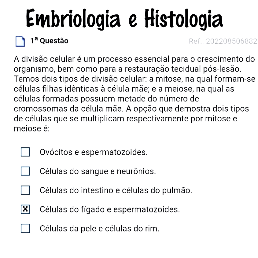 Embriologia E Histologia- Estácio - Histologia E Embriologia