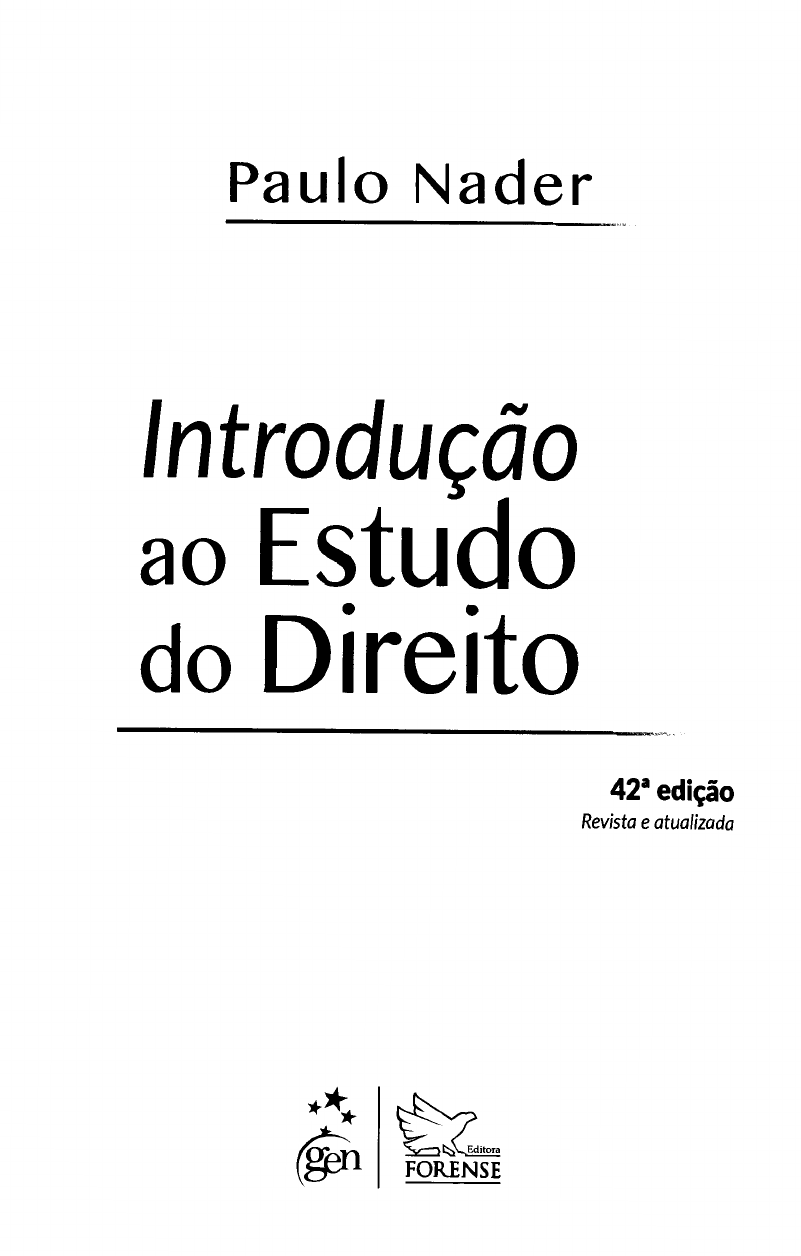 Grátis: introducao estudo direito nader 42 - Material Claro e Objetivo em  PDF para Estudo Rápido