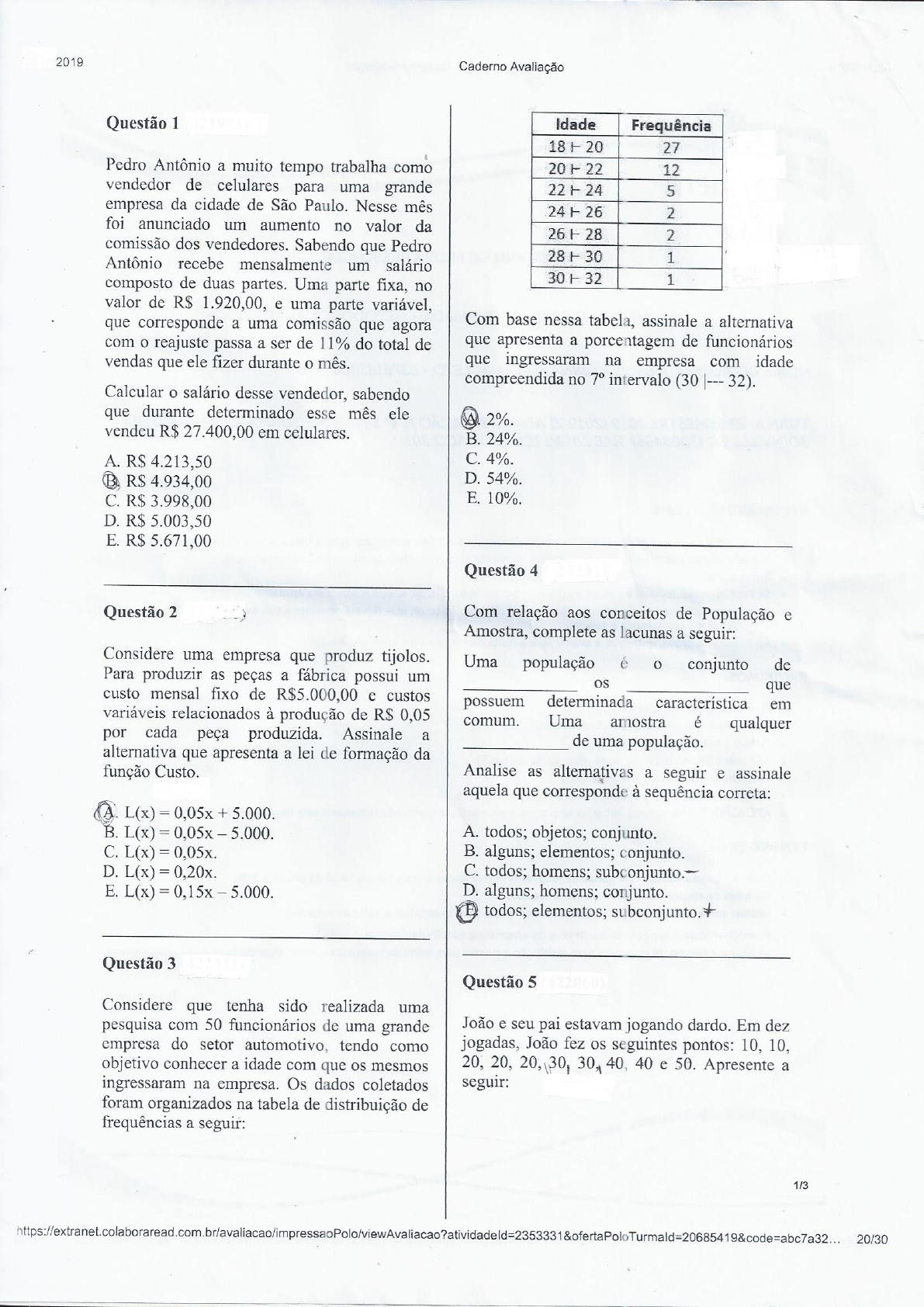 Provas De Metodos Quantitativos